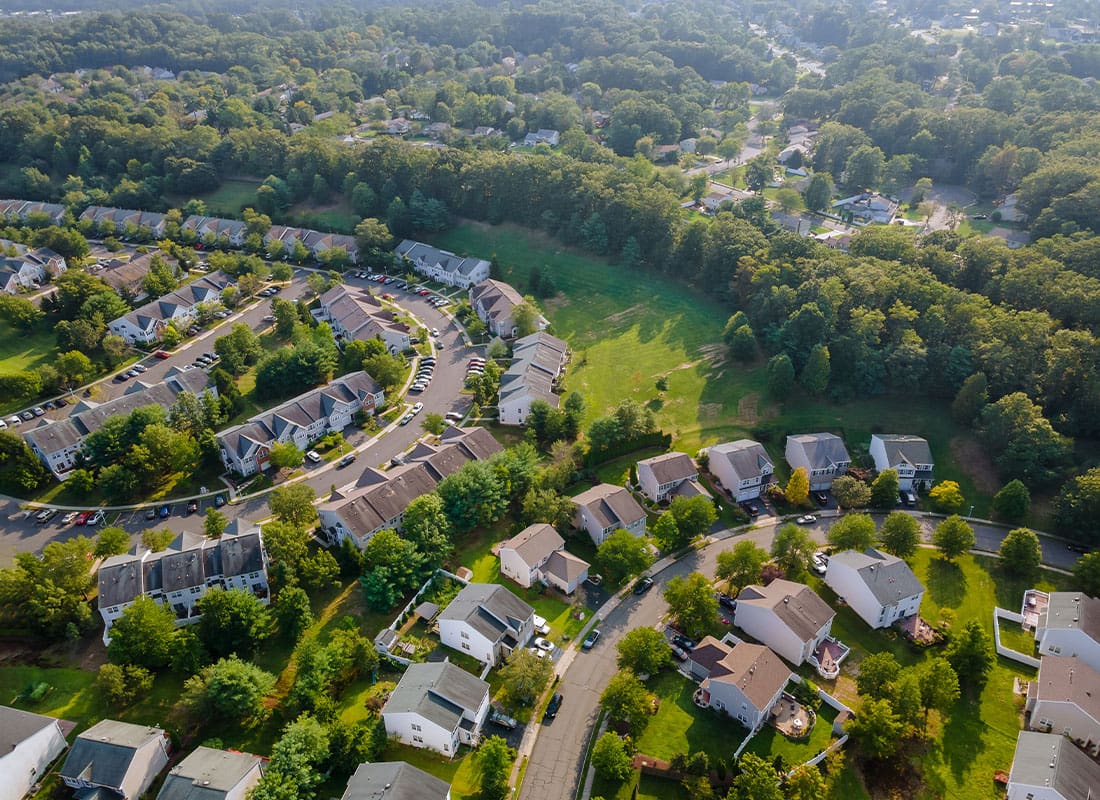 Strongsville, OH - Dawn in the Sleeping Area of a Small Town With a View From Height Parma, Ohio